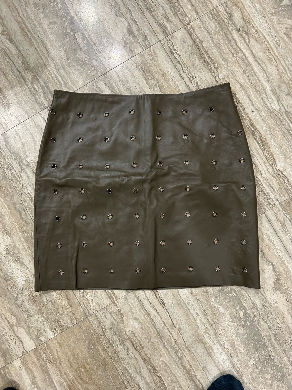 Identity by lord and taylor vintage mini skirt olive green eyelet size 10